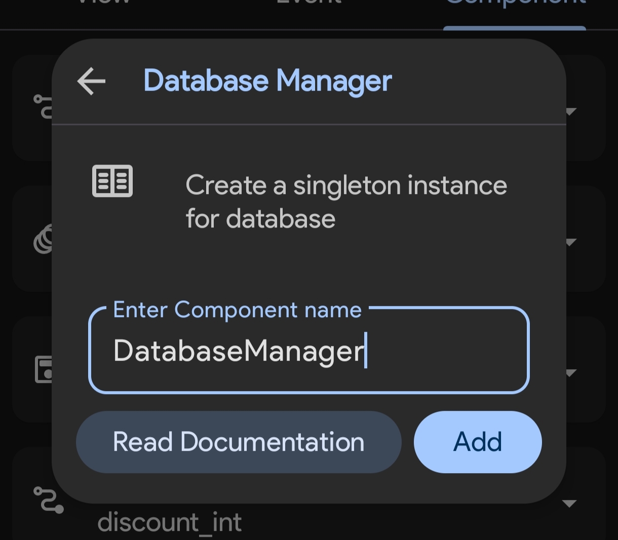 DatabaseManager Component