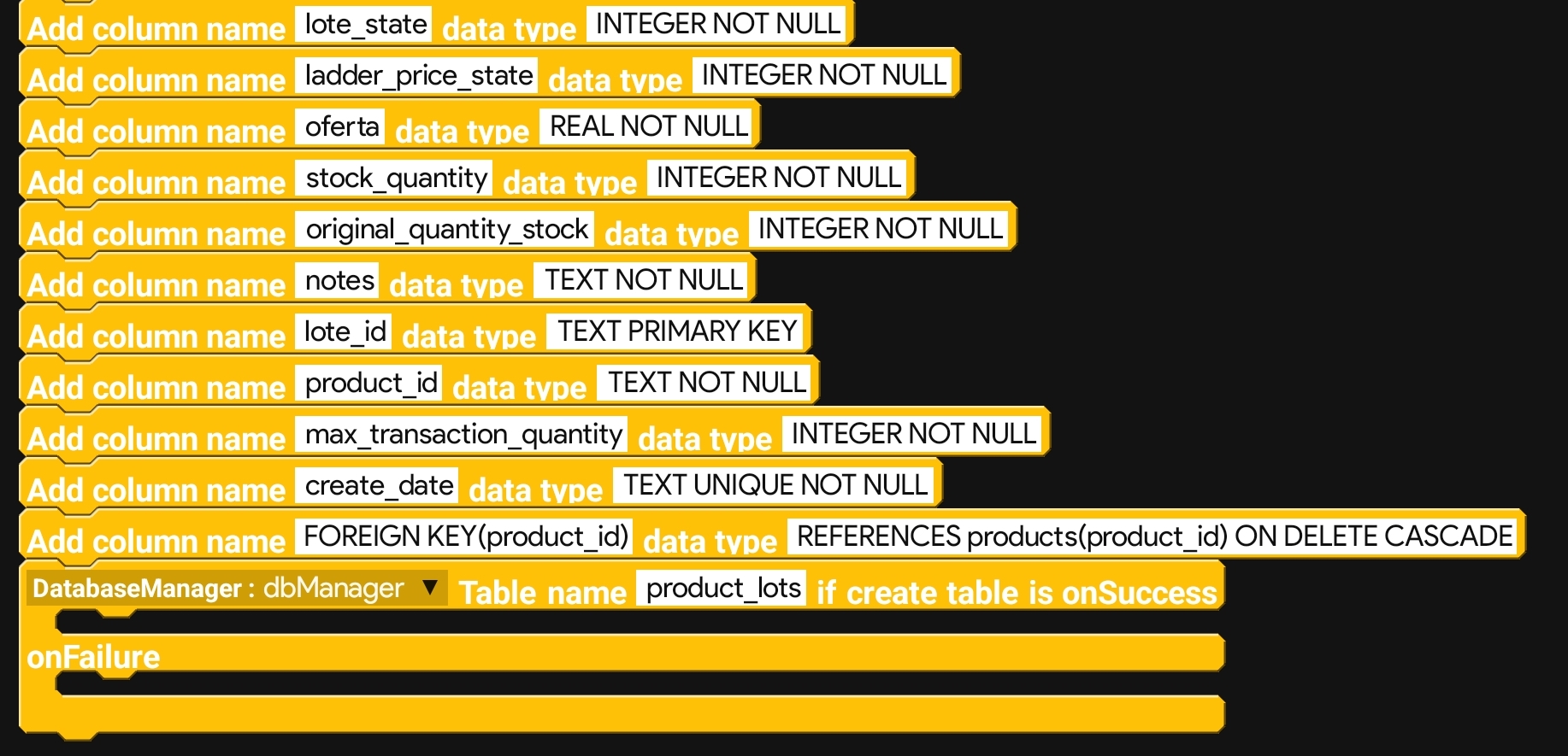 Example of foreign key constraint when creating a table.